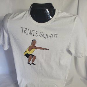 Travis Squatt Front Graphic Print T-shirt (Size L)